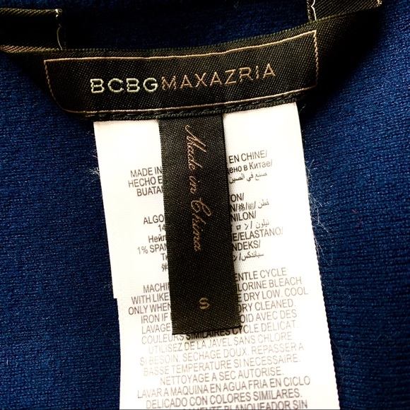 BCBGMAXAZRIA Fringe Cropped Blue Sleeveless TOP - Picture 7 of 8